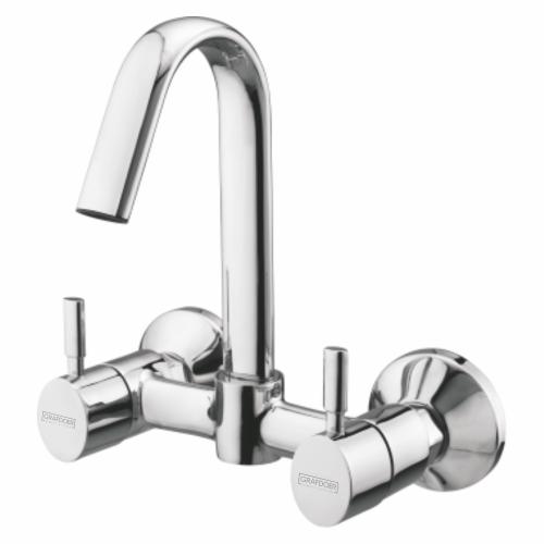 Sink Mixer Wall Mounted with Wall Flange Chrome